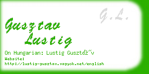 gusztav lustig business card